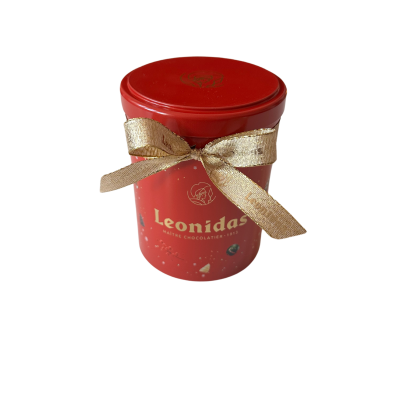 Bonboniéra plechová Vánoční doza velká - Belgické pralinky Leonidas